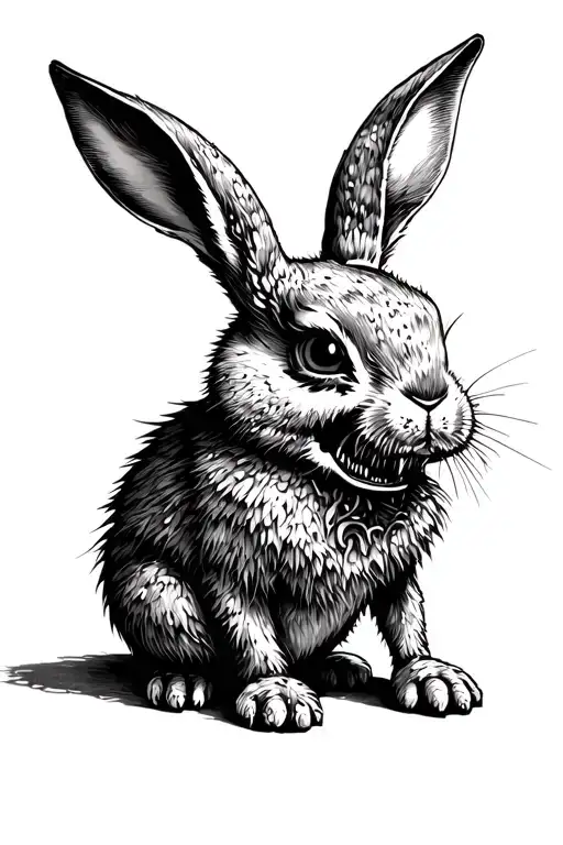 cartoon zombie rabbit tattoo design idea