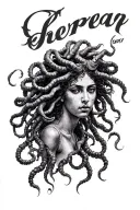 African American Medusa tattoo design idea
