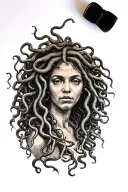 African American Medusa tattoo design idea