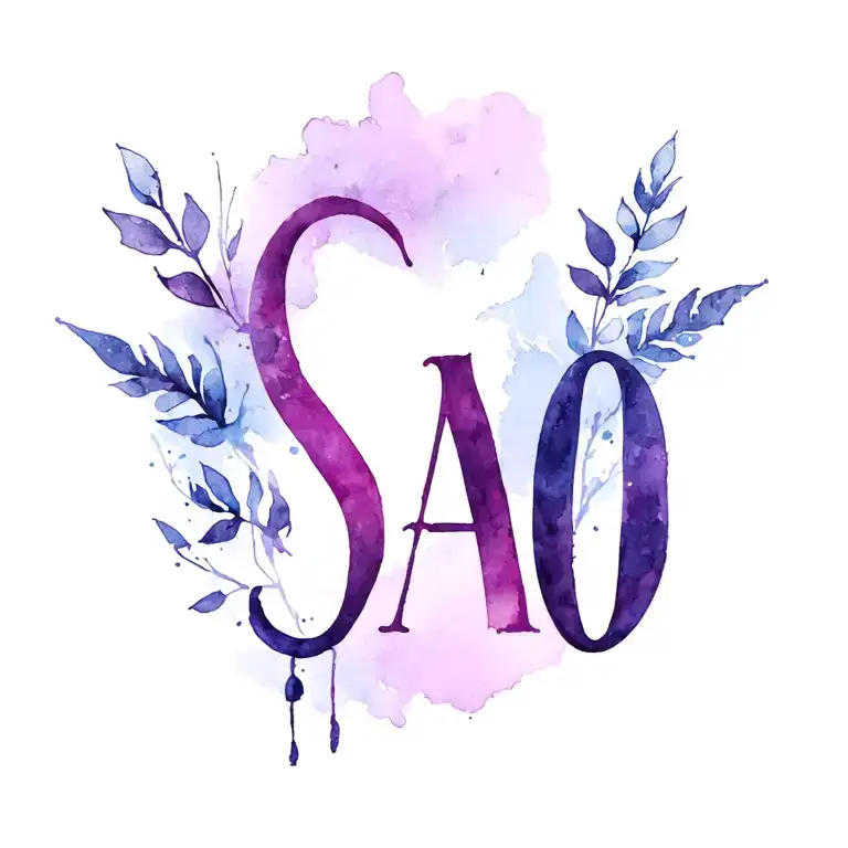 SAO letters as simple as possible ghotic style tattoo design idea