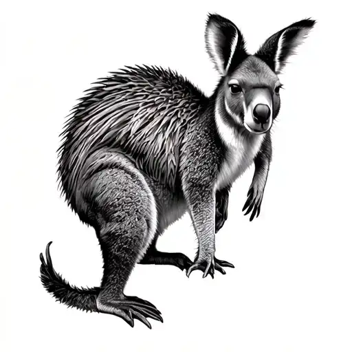 want a arm sleeve with Australian native animals so a kangaroo, koala, emu, echidna filled in with Australian native pla tattoo design idea
