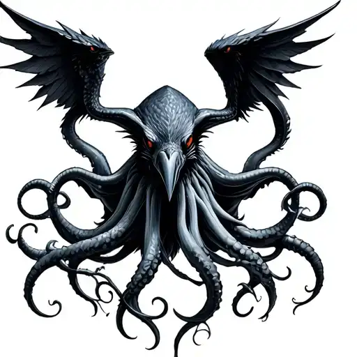 Raven cthulhu tattoo design idea