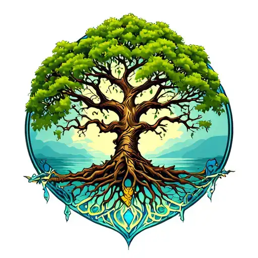 tree of life 420 tattoo design idea
