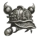 Firefighter helmet tattoo design idea