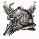Firefighter helmet tattoo design idea