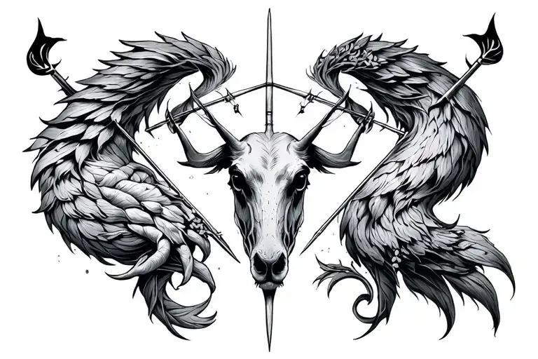 Cancer And Sagittarius tattoo design idea