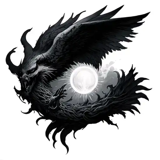 Heaven Vs Hell tattoo design idea