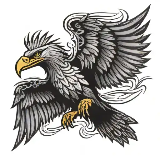 patriotic tribal eagle tattoo design idea
