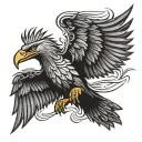 patriotic tribal eagle tattoo design idea