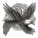 patriotic tribal eagle tattoo design idea