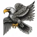patriotic tribal eagle tattoo design idea
