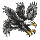 patriotic tribal eagle tattoo design idea