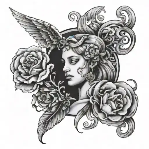 Virgo, pieces and aries zodiac sign tattoo design idea