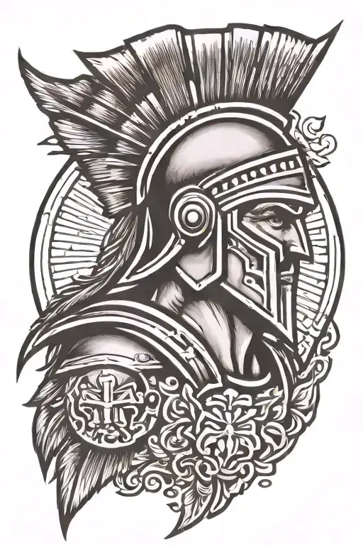 Spartan warrior tattoo design idea