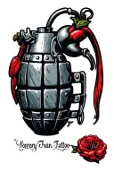 heart grenade tattoo design idea