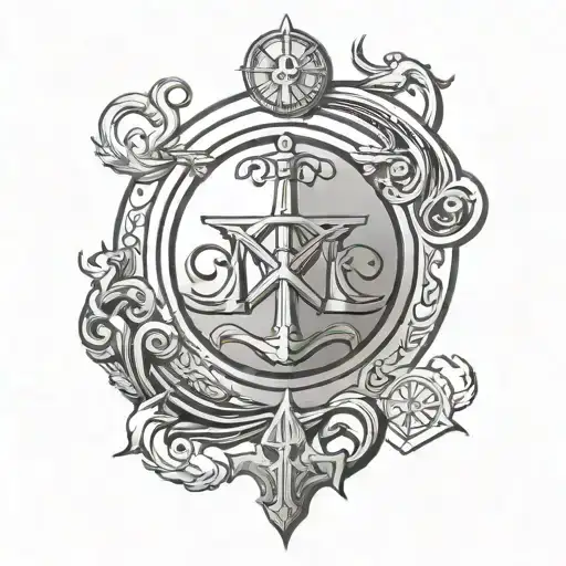 sigil of Capricorn Libra and Pisces symbol tattoo design idea