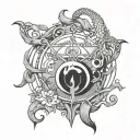 sigil of Capricorn Libra and Pisces symbol tattoo design idea