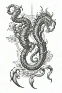 Scorpio and virgo zodiac sign tattoo design idea