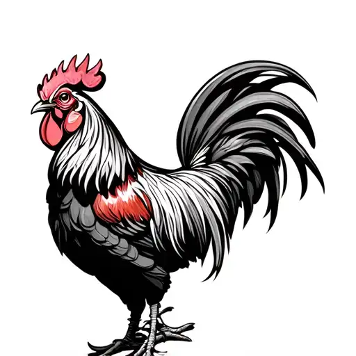 Jewish rooster tattoo design idea