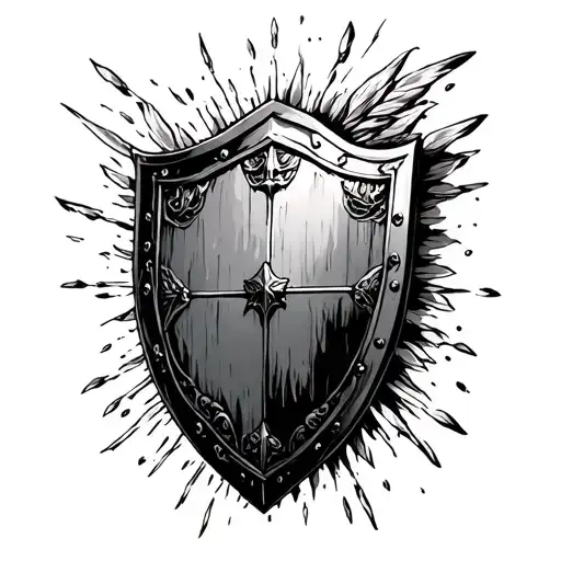 roman shield wall tattoo design idea