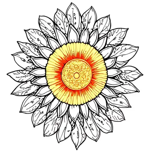 Mandala flower with sun tattoo design idea