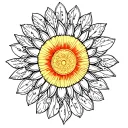 Mandala flower with sun tattoo design idea