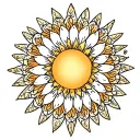 Mandala flower with sun tattoo design idea