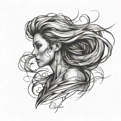 windy decisions, uncertainty, full brush sketch, desire, goals, better life tattoo design idea