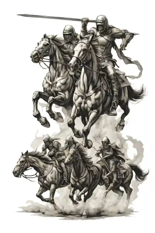 4 horsemen of the apocalypse tattoo design idea