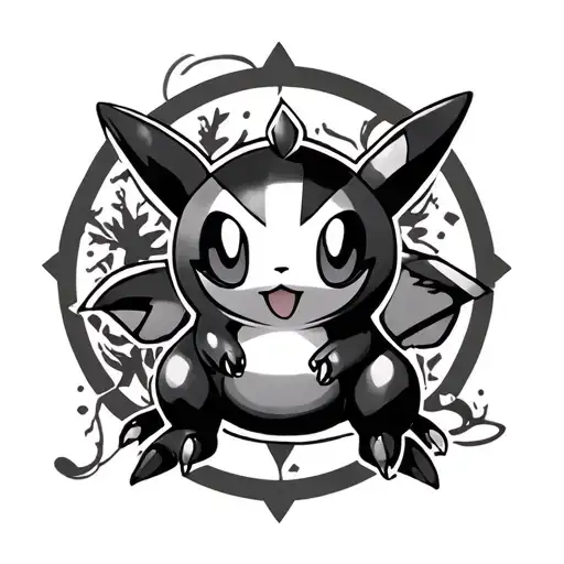 neo traditional pokemon tattoo design idea