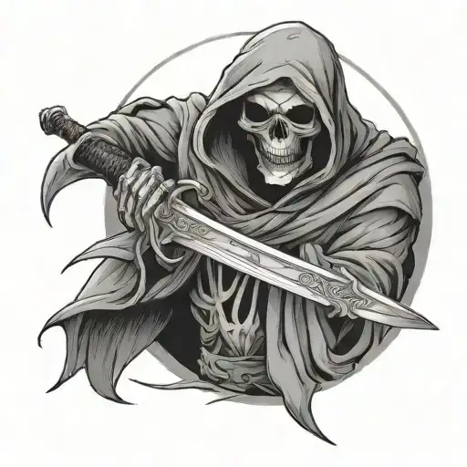 skill rosses sword grim reaper tattoo design idea