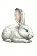 white rabbit sleeping tattoo design idea