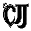 Use the letters "c" and "J" and make a heart shape with these letters tattoo design idea