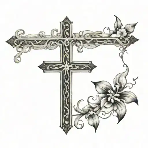 hard fought hallelujah with cross tattoo design idea