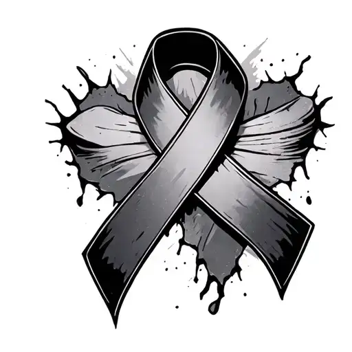 domestic violence survivor ripped ribbon tattoo design idea