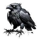 original and precise Nordic raven tattoo design idea