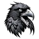original and precise Nordic raven tattoo design idea