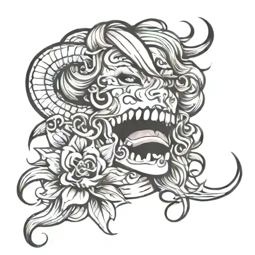 horny girl tattoo design idea