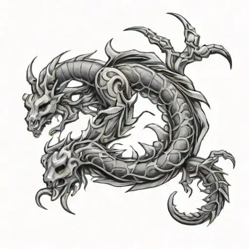 scorpio guy with capricorn zodiac sign tattoo design idea