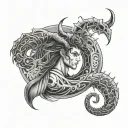scorpio guy with capricorn zodiac sign tattoo design idea