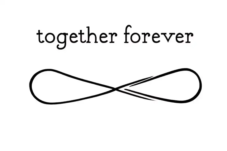 "together forever" infinity symbol tattoo design idea
