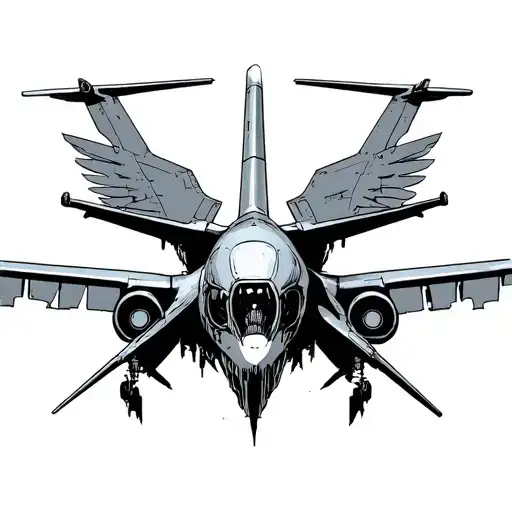 A-10 thunderbolt as cyber sigilism tattoo design idea