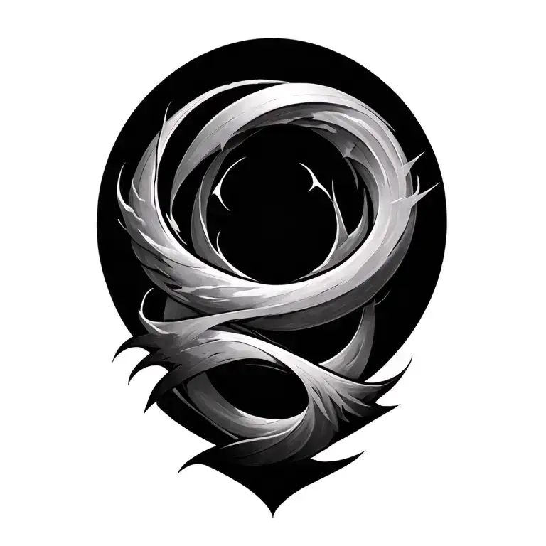 combination of infinite and power in circle shape  tattoo design idea