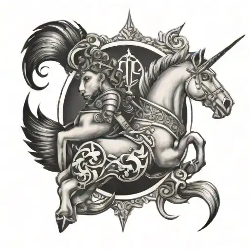virgo sagittarius leo tattoo design idea