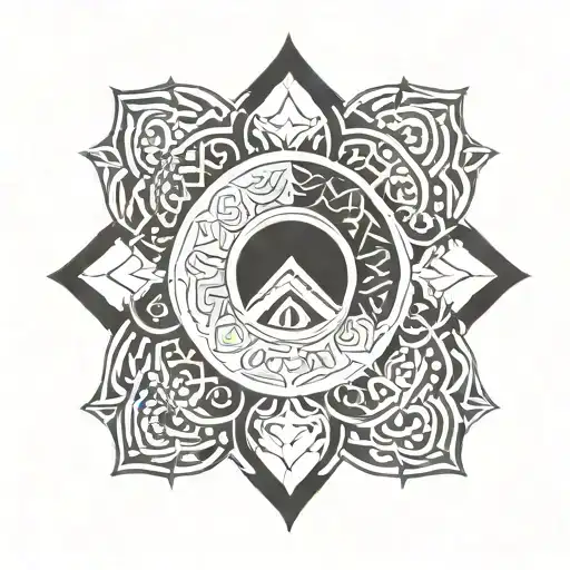 3. Tri-Cultural MandalaCore Concept: A mandala-like design has Nordic tribal, Italian and African American elements  tattoo design idea