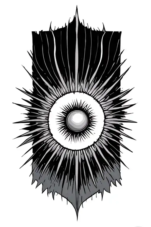 Sun rays tattoo design idea