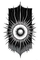 Sun rays tattoo design idea