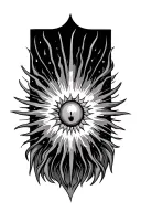 Sun rays tattoo design idea