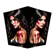 sexy bloody two women background of LA streets  tattoo design idea