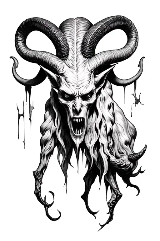 baphomet demon scary tattoo design idea
